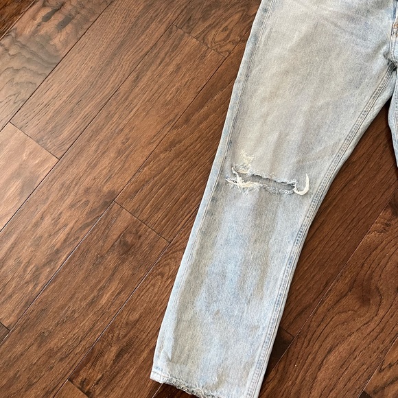 Agolde Riley High Rise Straight Leg Crop Denim Jeans - Picture 7 of 14